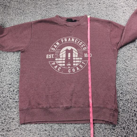 San Francisco Sweatshirt Adult Medium Red Pullover Destination Casual Fleece - Picture 4 of 6